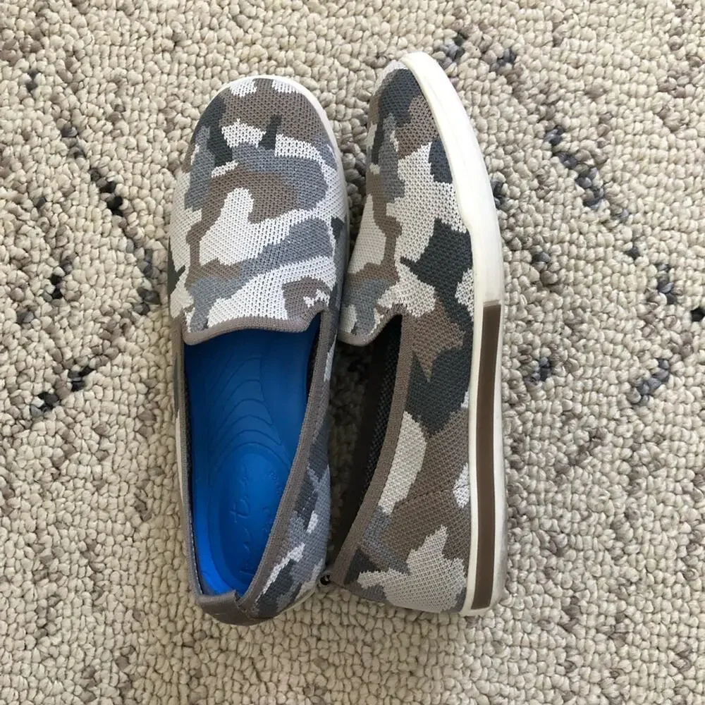 Me Too Recycled Upper Slip-Ons Eden Camo Print Size 6 Wide Summer Mesh - Picture 4 of 7